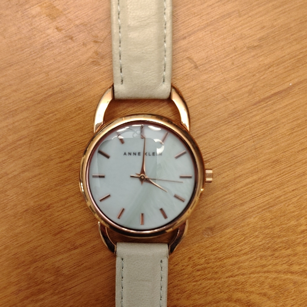 Anne Klein Gold Case with pale mint green Strap